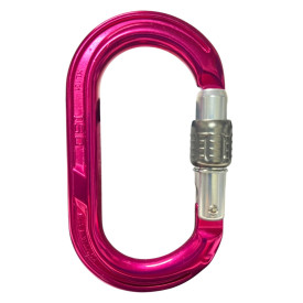 英國 ISC Aluminium Oval Karabiner_Screwgate 手動鎖鉤環O型 粉色